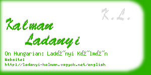 kalman ladanyi business card